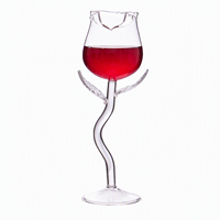 Verre à vin unique en forme de rose, gobelet en verre borosilicate de haute qualité pour la Saint-Valentin, les mariages, les hôtels et les restaurants