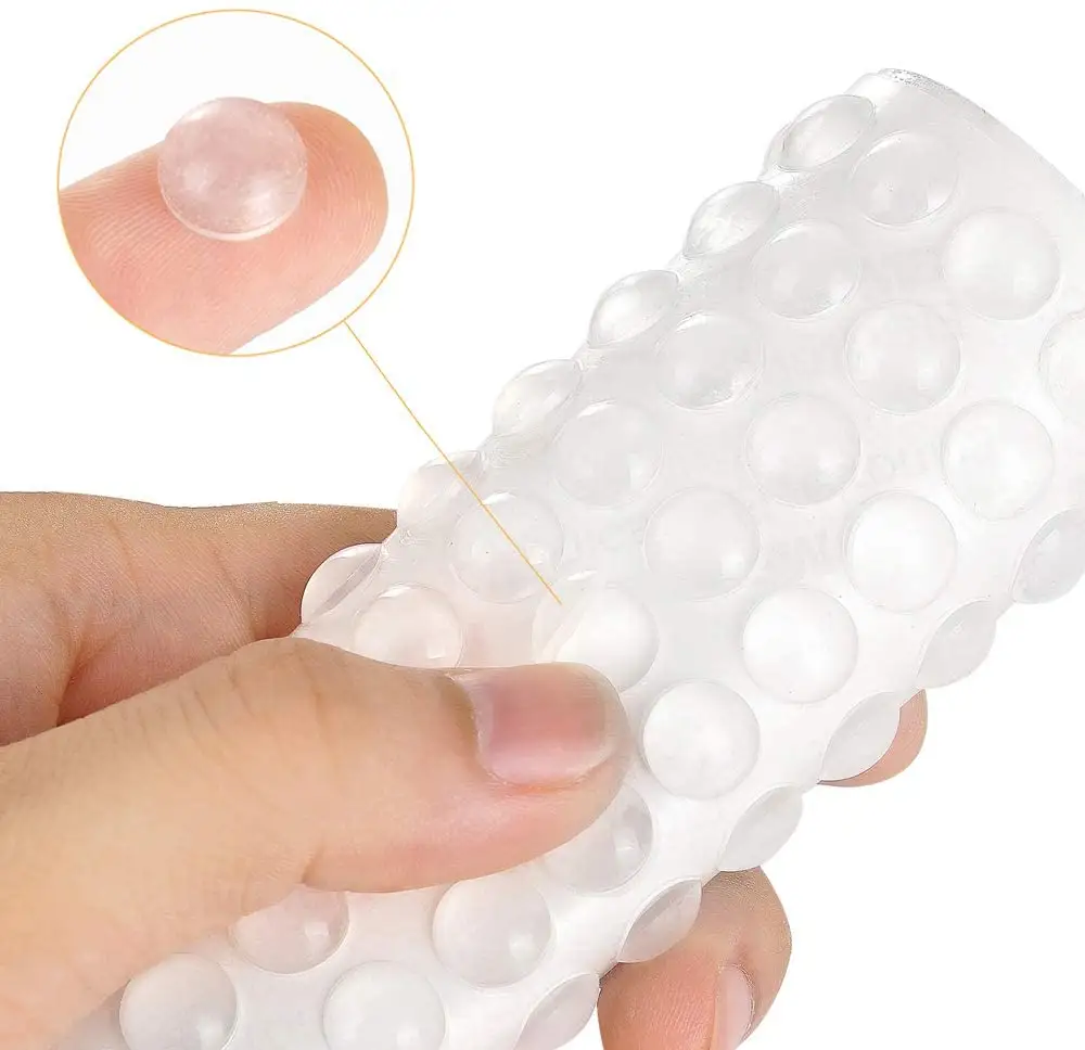 Borracha anti-derrapante transparente, amortecedor de som, adesivo de silicone para pés e cilindros