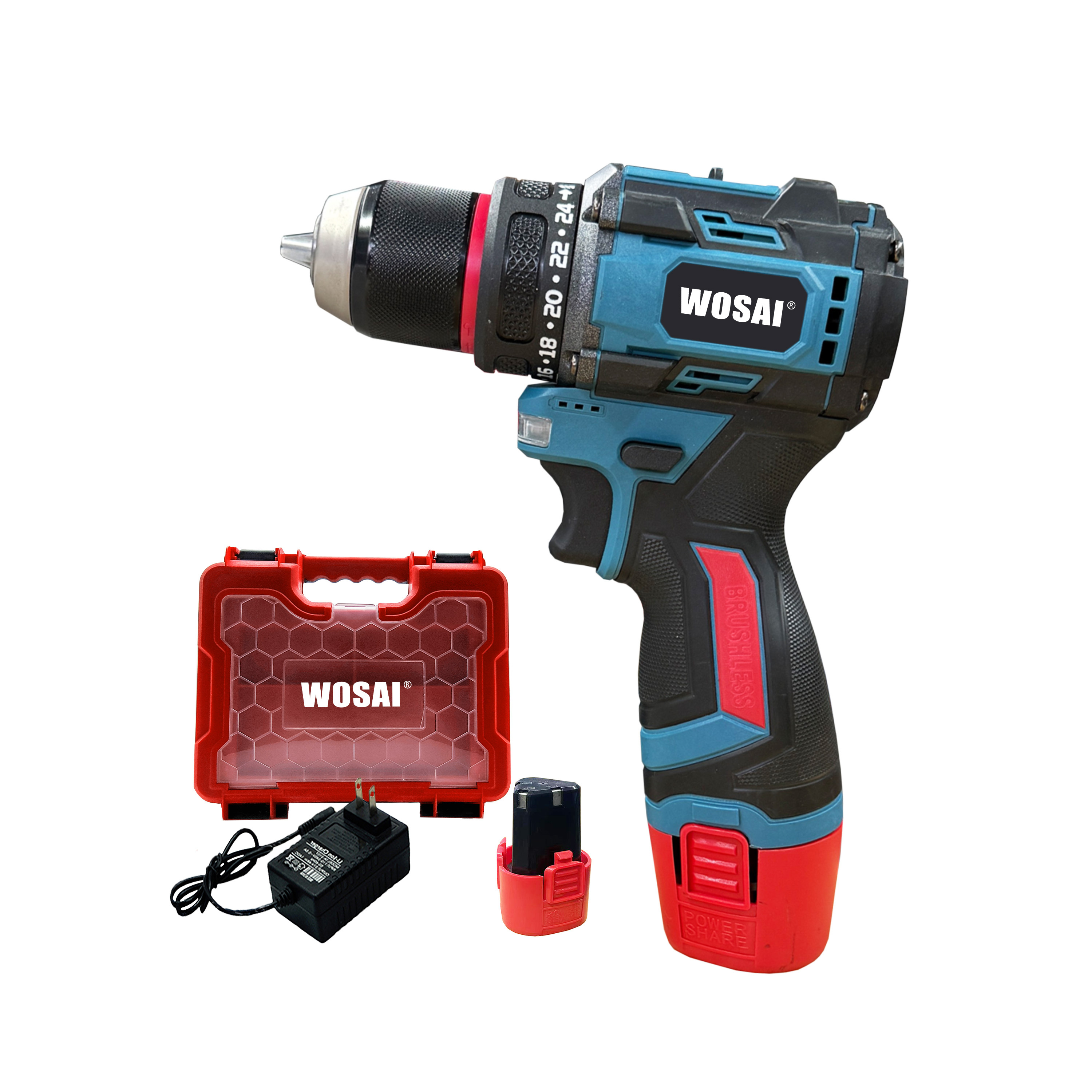 WOSAI 12V Cordless Drill Brushless Electric Screwdriver Power Driver with DC Lithium Ion Battery Power Tool Drill · image 1
