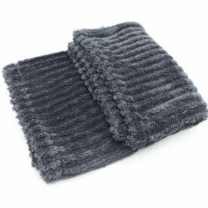 Chiffon de nettoyage en <span class=keywords><strong>tissu</strong></span> torsadé mélangé <span class=keywords><strong>polaire</strong></span> corail 1200 GSM de qualité supérieure, 50x80cm, gris, haute densité, épaisseur premium, pour lavage de voiture et usage domestique - Product Image 5