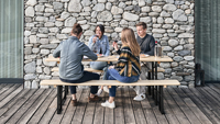 Table de pique-nique en bois pliable Portable OEM, Patio en plastique pour bière, banc en bois