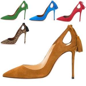 Phụ Nữ Của Cao Gót Bơm Ngón Chân Chỉ Fringe Stiletto Với Tua Thời Trang Da Lót Phụ Nữ 'Strappy Gót Bơm - Product Image 6