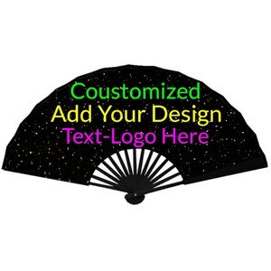Custom Factory Custom Design Plastic Folding Hand Fans Hot Summer Outdoor Plastic Hand Held Fan for Wedding and Promotion - Product Image 1