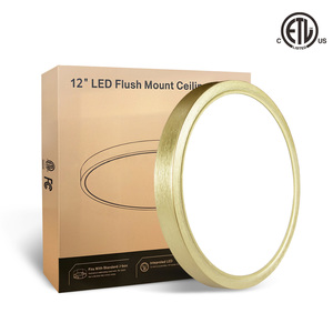 Plafonnier LED encastré super lumineux de 12 pouces, 25W, 5CCT, ultra fin, blanc, rond, pour couloir - Product Image 1