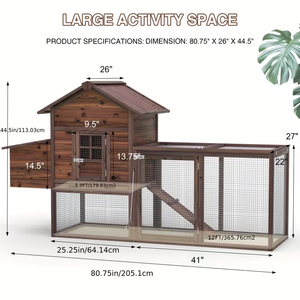Cage à poules en bois pour l'extérieur, pour lapins, poules, canards et autres petits animaux, poulaillers en bois pour l'extérieur - Product Image 2