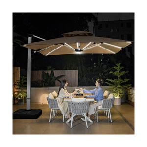 [Toldo de 280 gramos de poliéster] Sombrilla voladiza para <span class=keywords><strong>patio</strong></span> resistente Sombrilla giratoria de energía solar Sombrilla comercial - Product Image 1