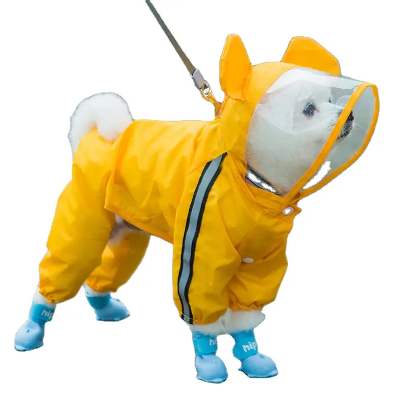 Impermeable al aire libre para perros, impermeable, transpirable, reflectante, forma de oso de abeja, 4 Patas, abrigo de seguridad para perros, chaqueta