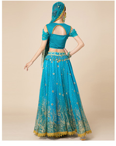 Disfraz <span class=keywords><strong>de</strong></span> Princesa para Mujer, Disfraz <span class=keywords><strong>de</strong></span> Halloween, Actuaciones <span class=keywords><strong>de</strong></span> Danza Bollywood, Vestido <span class=keywords><strong>de</strong></span> Manga Larga, Conjunto <span class=keywords><strong>de</strong></span> Disfraces - Product Image 5