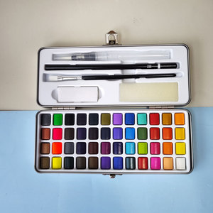 GF – peinture à l'<span class=keywords><strong>aquarelle</strong></span> pour <span class=keywords><strong>débutant</strong></span>, dessin, 48 couleurs unies vives, ensemble de peinture à l'<span class=keywords><strong>aquarelle</strong></span> métallique pour fournitures d'art - Product Image 2