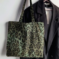 Sac de shopping en toile imprimé léopard personnalisé 2025 – Style tendance pour la saison automne – Sac à bandoulière