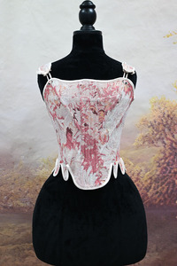 Corsé Bustier Vintage Renacentista con Bordado Floral, Top Corsé Casual Retro - Product Image 4