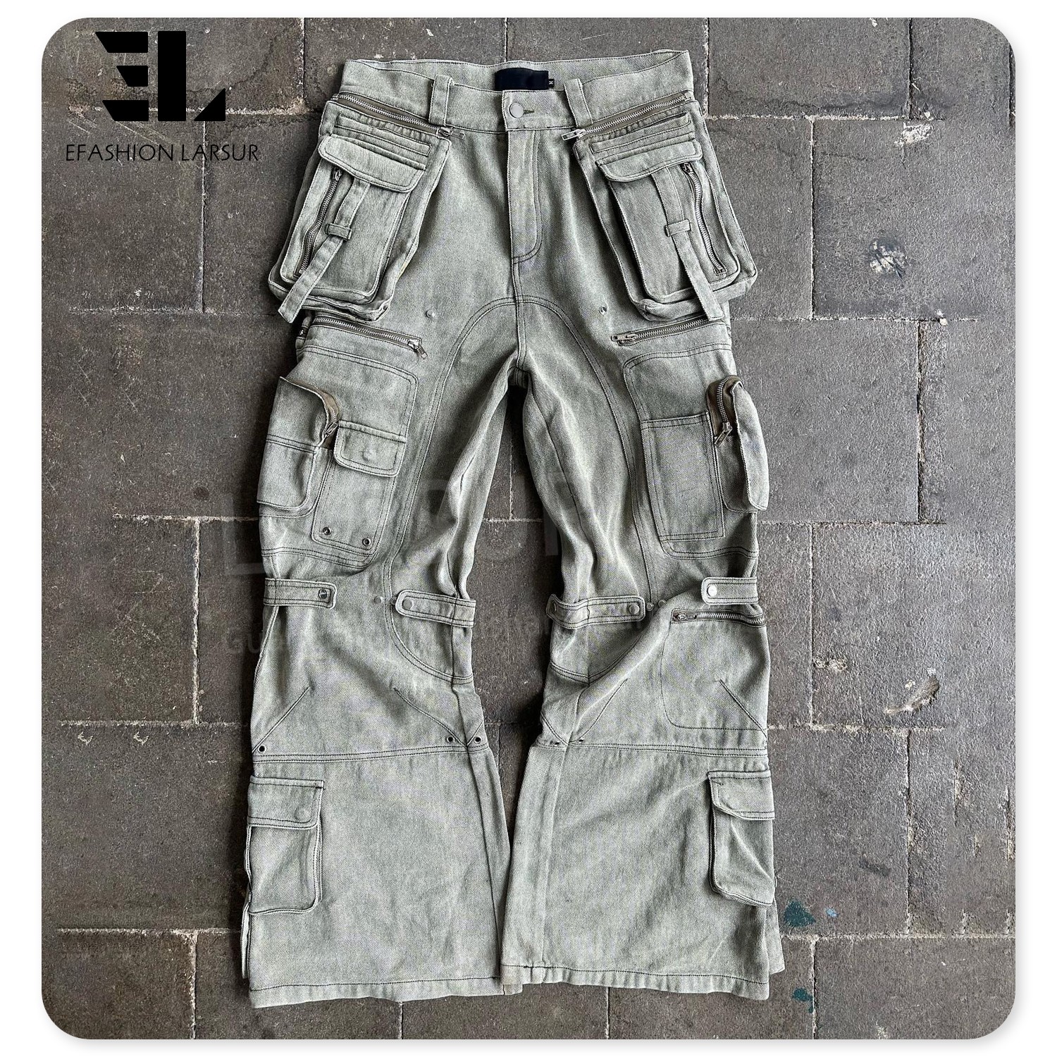 Clothes Hanger Jeans Al Por Mayor Hombre Stone Washed Heavy Cargo