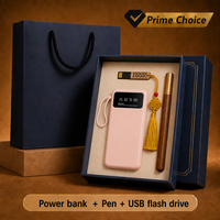 Banque d'alimentation de luxe promotionnelle pour entreprise 10000mAh Stylo Clé USB personnalisée Kits exécutifs personnalisés Cadeau d'entreprise personnalisé