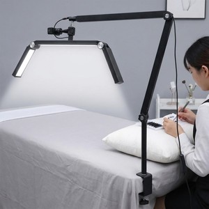 Lampe LED 36W <span class=keywords><strong>en</strong></span> forme d'arche pour cils avec <span class=keywords><strong>pince</strong></span>, lumière rotative pour extensions de cils, 10 niveaux de gradation, éclairage de salon de beauté pour techniciennes <span class=keywords><strong>en</strong></span> cils - Product Image 1