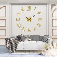 Grande horloge murale numérique romaine 3D silencieuse et lumineuse à aiguilles pour le salon et la chambre à coucher.