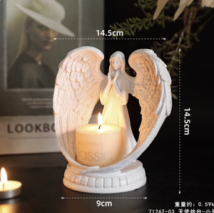 Statuetta d'<span class=keywords><strong>Angelo</strong></span> Artistica in Stile Europeo Vintage, Scultura Personalizzata in Resina Epossidica Stile Americano, Piccola Statuetta di <span class=keywords><strong>Angelo</strong></span> Femminile - Product Image 4