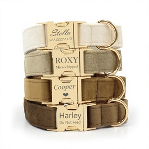 Collar de Perro de Terciopelo Suave con Grabado Láser para Navidad, San Valentín, Halloween - Venta al por Mayor - Product Image 1