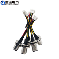 Conector ZL M12 Impermeable IP67 Código A/D/B/X de 4 Pines, Terminal Macho, Arnés de Cables, Conector para PCB, Aplicación DIN, Conectores de Alimentación JST