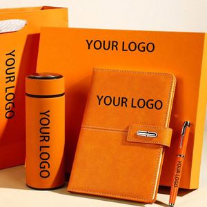 Carnets personnalisés en gros avec stylo et bouteille d'eau, cadeaux promotionnels d'affaires, coffret cadeau carnet en cuir A5 - Product Image 2