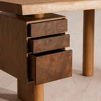 Table de toilette de style minimaliste DISHI, en bois massif, de forme incurvée, bureau pour la maison avec armoire latérale