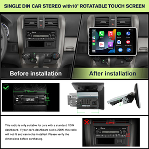 Autoradio Junsun 1 DIN avec écran tactile rotatif de 10 pouces pour universel avec caméra Stock US CarPlay Android <span class=keywords><strong>Auto</strong></span> Navigation GPS - Product Image 2