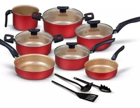 Ensemble d'ustensiles de cuisine pressés Dreeko 1.5MM 2.0MM d'épaisseur Bienvenue OEM Casseroles pressées et pot à lait Ensemble de cuisine en céramique avec ustensiles