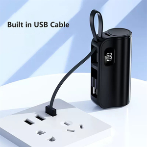 พาวเวอร์แบงค์พกพา 5000mAh 3 in 1 มินิพาวเวอร์แบงค์พร้อมขาตั้ง จอ LED แสดงผล สำหรับชาร์จ iPhone สาย Type C ในตัว - Product Image 5
