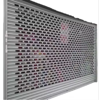 Porte à enroulement en aluminium perforé, grille de sécurité ventilée antivol, devanture de magasin commerciale certifiée CE