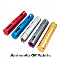 Boîtier de lampe torche en aluminium sur mesure usiné CNC, composants de tube électronique anodisés, boîtier coloré en alliage d'aluminium usiné CNC