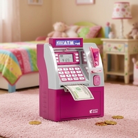 Mini tirelire électronique numérique pour enfants, boîte à monnaie en plastique avec mot de passe, cadeau d'anniversaire parfait, mini distributeur automatique de billets