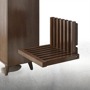 Banco de Zapatos Plegable de Bambú de Estilo Moderno Minimalista, Taburete Ahorrador de Espacio, Otomana, Silla Colgante de Pared para Dormitorio o Sala de Estar - Product Image 2