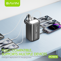 BAVIN Custom 22.5w Big Powerbank Led PC1057S Tipe c Pengisian Cepat Portabel Kapasitas 80000mah untuk iphone Laptop Power Banks