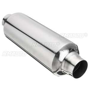 Silenciador de Escape Universal para Automóvil, Resonador de Tubo de Escape con Entrada/Salida de 51 mm, Acero Inoxidable - Product Image 2