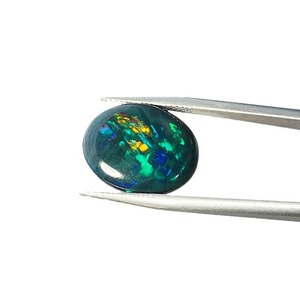 Cadermay Jewelry Natural Opal Cabochon Oval Orange Green Fire Gemstone With Certificate For Jewelry Making - Product Image 5