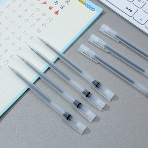 Carodi <b>White</b> Gel <b>Pen</b> 0.5mm Needle Tip Black Ink Transparent Frosted Caps Student Stationery Set - Product Image 3