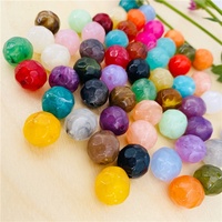 Perles acryliques facettées effet marbre bicolore nuage de 12 mm et 16 mm, perles à trou droit pour la fabrication de bijoux DIY