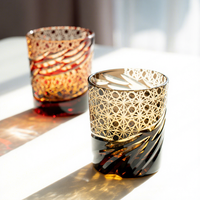 Verre à whisky/vin japonais vintage Edo Kiriko gravé, cristal de haute qualité, motif œil de dragon, fait main, style médiéval, cadeau d'affaires