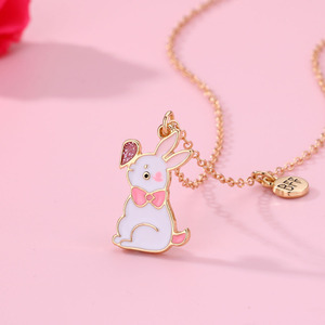 Kalung liontin hewan untuk sahabat, 2 buah/set kalung Magnet menarik kelinci <span class=keywords><strong>BFF</strong></span> Enamel, Kalung liontin hewan - Product Image 3