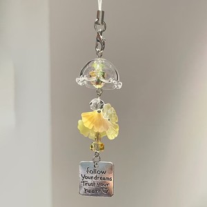 Gantungan Kunci Daun Ginkgo Buatan Tangan Kreatif, Tali Ponsel Berhias Manik-Manik, Aksesoris Tas Lucu Bergaya INS Sederhana - Product Image 1