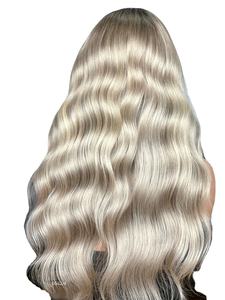 Perruques de naissance des cheveux pré-collées sans colle Design de luxe 100% perruques de cheveux humains brésiliens Double noyade partie centrale de vague de corps - Product Image 3