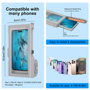 Funda Impermeable Universal para Teléfono ShellBox de Tercera Generación, Protección de Buceo de 50 Pies, Protección de 360 Grados para Teléfono con Obturador Remoto - Product Image 3