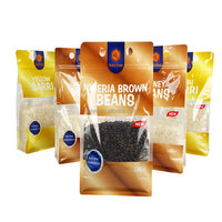 Sachet Doypack à fond plat imprimé sur mesure avec fermeture éclair pour l'emballage de riz, maïs, manioc et farine de blé