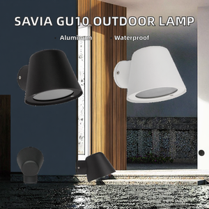 Savia GU10 Aluminum Wall Lamps Waterproof IP44 Modern Surface Mounted Outdoor Led <b>Lights</b> Dimmable Borosilicate Glass Diffuser - Product Image 2