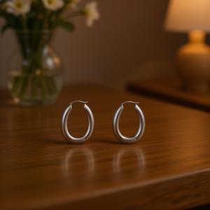 Pendientes de Aro de Acero Inoxidable, Forma Geométrica, Joyería de Moda Unisex, Diseño Moderno 47616 - Product Image 2