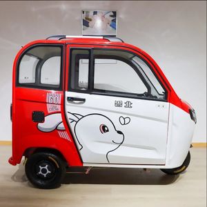 Cabine fermée Mobilité Adultes d'occasion 2 portes 3 sièges 3 roues Tricycle électrique de passagers avec puits de lumière - Product Image 1