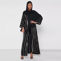Robe longue élégante et Simple à rayures pour femmes, vêtements islamiques, en crêpe douce, style Abaya pakistanais, à la mode