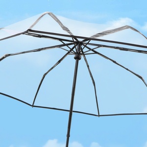 ร่มพีวีซีคุณภาพสูง ร่มใสทรงโดม ผู้ผลิต ร่มโปร่งแสง อัตโนมัติ พับได้ 3 ตอน วัสดุโพลีเอทิลีน - Product Image 2