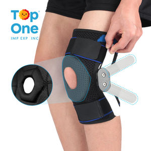 Rodillera ajustable Top One, soporte de talla única, rótula abierta transpirable con estabilizadores laterales para protección - Product Image 1