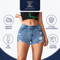 Chemise et short en denim uni vintage ZHUOYIN, tenue décontractée d'été pour femmes, GRS OCS