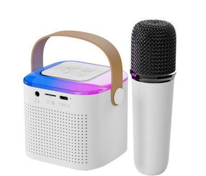 Mini Macchina per Karaoke con Microfono Wireless e Modulatore di Voce - Altoparlante BT Portatile con Luci LED, Sistema per Feste in Casa - Product Image 1